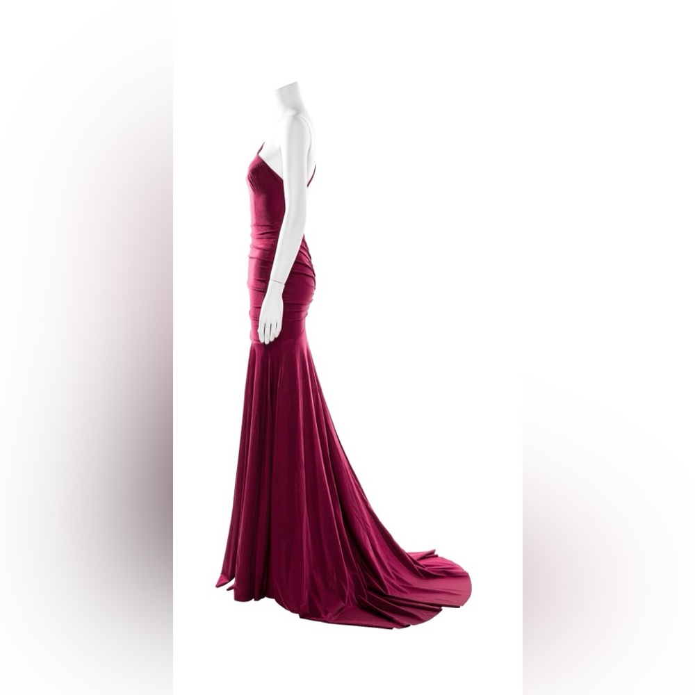 Portia and Scarlett One-Shoulder Wine Colored Formal Gown NWT! Perfect for Prom! - Picture 4 of 6